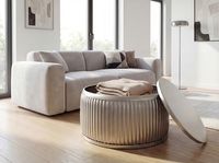 Couchtisch Metall Rund 60cm Wohnzimmertisch mit Stauraum Sofatisch Beistelltisch – Ansicht 4
