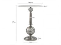 Beistelltisch 40cm Alu Metall Couchtisch Wohnzimmertisch Marmor Platte Weiß Rund – Ansicht 3