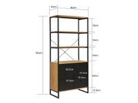 Bücherregal 180cm Eiche Dekor Mehrzweckregal Standregal Regal Schubladen & Tür – Ansicht 3