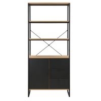 Bücherregal 180cm Eiche Dekor Mehrzweckregal Standregal Regal Schubladen & Tür – Ansicht 6