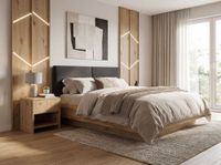 Nachttisch Nachtkommode Boxspringbett 50cm Eiche Dekor Schublade Stauraum Klein – Ansicht 2