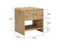 Nachttisch Nachtkommode Boxspringbett 50cm Eiche Dekor Schublade Stauraum Klein – Ansicht 3