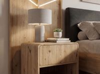 Nachttisch Nachtkommode Boxspringbett 50cm Eiche Dekor Schublade Stauraum Klein – Ansicht 4