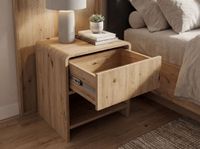 Nachttisch Nachtkommode Boxspringbett 50cm Eiche Dekor Schublade Stauraum Klein – Ansicht 5