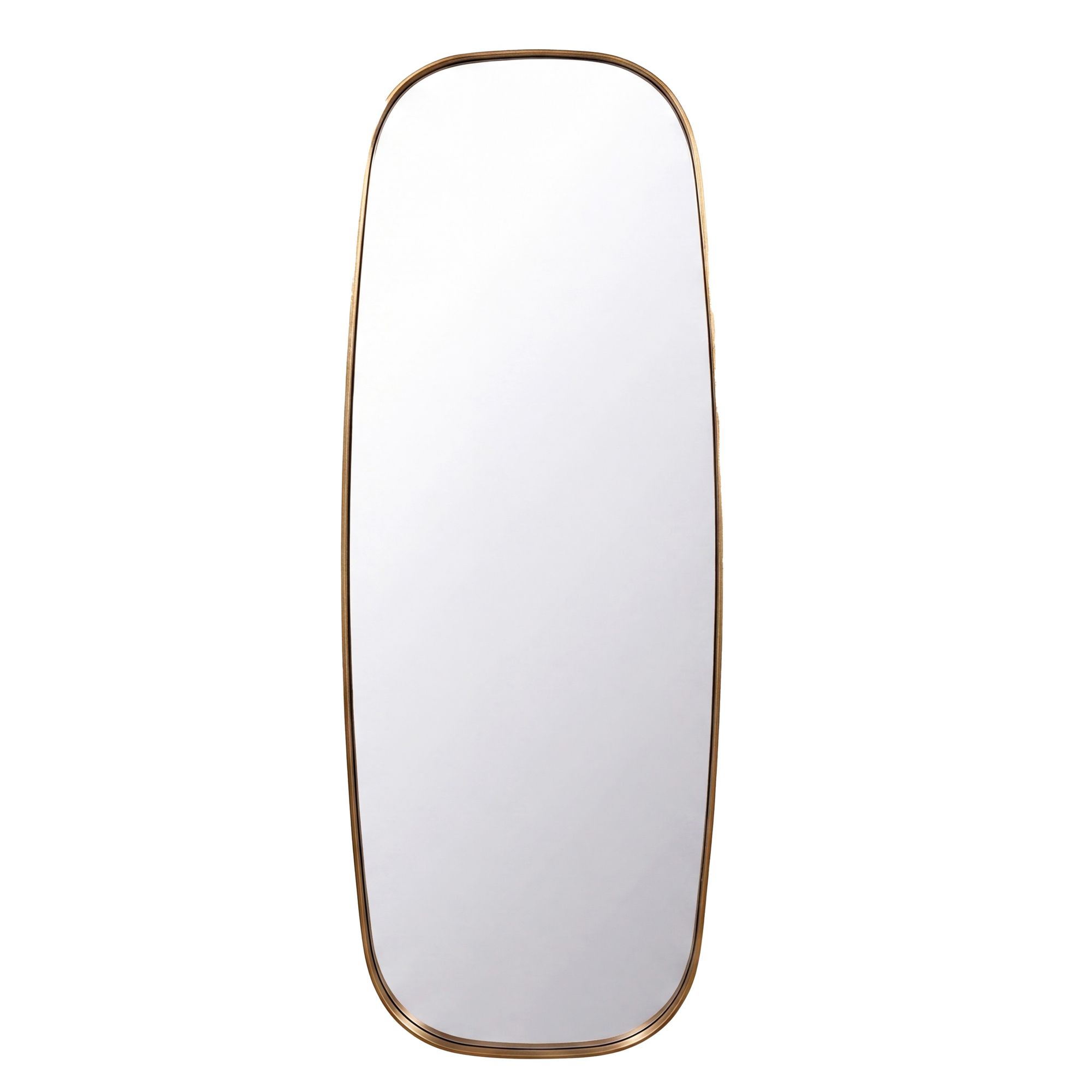 FineBuy Wandspiegel Glas 122x46cm Gold Oval - Design Flurspiegel - Großer Hängespiegel mit Metall Rahmen - Schlafzimmerspiegel Modern - Deko Spiegel Handmade