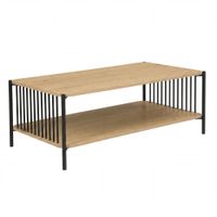 Couchtisch 110cm Eiche Optik Sofatisch Wohnzimmertisch Beistelltisch Ablage – Ansicht 6