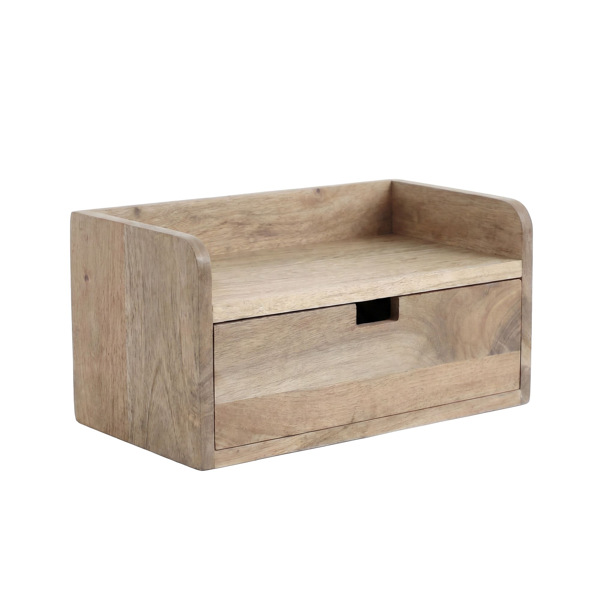 Nachttisch 45x30cm Massivholz Nachtkonsole Hängend mit Schublade schwebend – Ansicht 6
