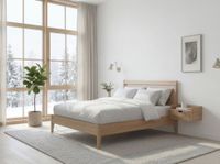 Nachttisch 45x30cm Massivholz Nachtkonsole Hängend mit Schublade schwebend – Ansicht 5