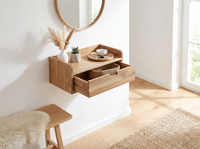 Wandregal Akazie 45x30cm Hängeregal Schublade Holz Massiv Wandboard Regal Wand – Ansicht 2