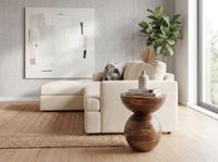 Beistelltisch Massivholz 35cm Couchtisch Wohnzimmertisch Rund Tisch Holz Klein – Ansicht 2