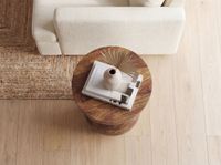 Beistelltisch Massivholz 35cm Couchtisch Wohnzimmertisch Rund Tisch Holz Klein – Ansicht 5