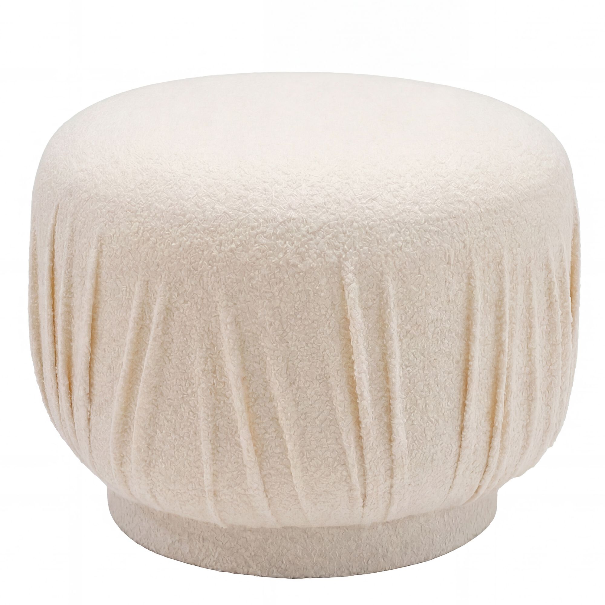 Sitzhocker Stoff 50cm Creme Stoffhocker Rund Polsterhocker Beistellhocker Klein – Ansicht 6