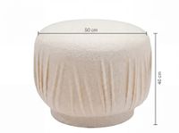 Sitzhocker Stoff 50cm Creme Stoffhocker Rund Polsterhocker Beistellhocker Klein – Ansicht 3