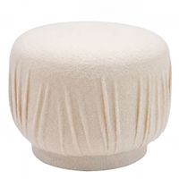Sitzhocker Stoff 50cm Creme Stoffhocker Rund Polsterhocker Beistellhocker Klein – Ansicht 6