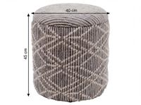 Sitzhocker mit Stauraum Stoff 40cm Grau Stoffhocker Rund Polsterhocker Hocker – Ansicht 3