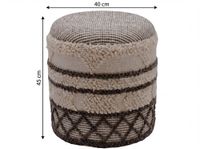 Sitzhocker mit Stauraum Wolle 40cm Beige Stoffhocker Rund Polsterhocker Stoff – Ansicht 3