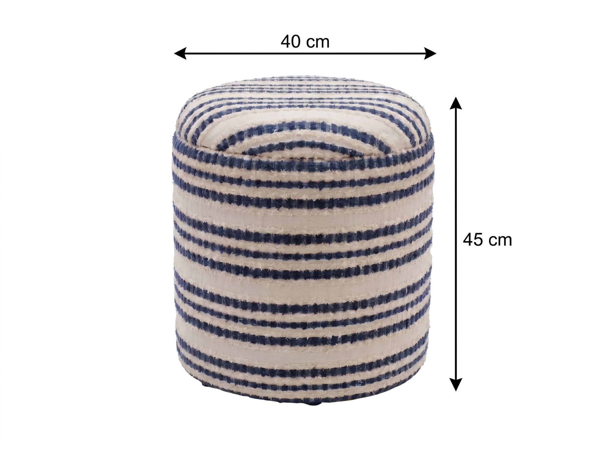 Sitzhocker Stauraum Baumwolle 40cm Beige Stoffhocker Rund Polsterhocker Stoff – Ansicht 6