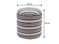 Sitzhocker Stauraum Baumwolle 40cm Beige Stoffhocker Rund Polsterhocker Stoff – Ansicht 6