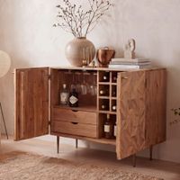 Hausbar Massivholz 90cm Barschrank Weinschrank Getränkeschrank Design Bar Möbel – Ansicht 1