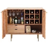 Hausbar Massivholz 90cm Barschrank Weinschrank Getränkeschrank Design Bar Möbel – Ansicht 6