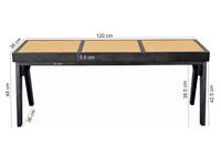 Sitzbank Rattan Massivholz 120cm Bettbank Holzbank Flurbank Design Bank Handmade – Ansicht 3