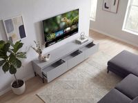 Lowboard 150 cm Grau TV Schrank Schublade Fernsehkommode Stauraum Fernsehschrank – Ansicht 2