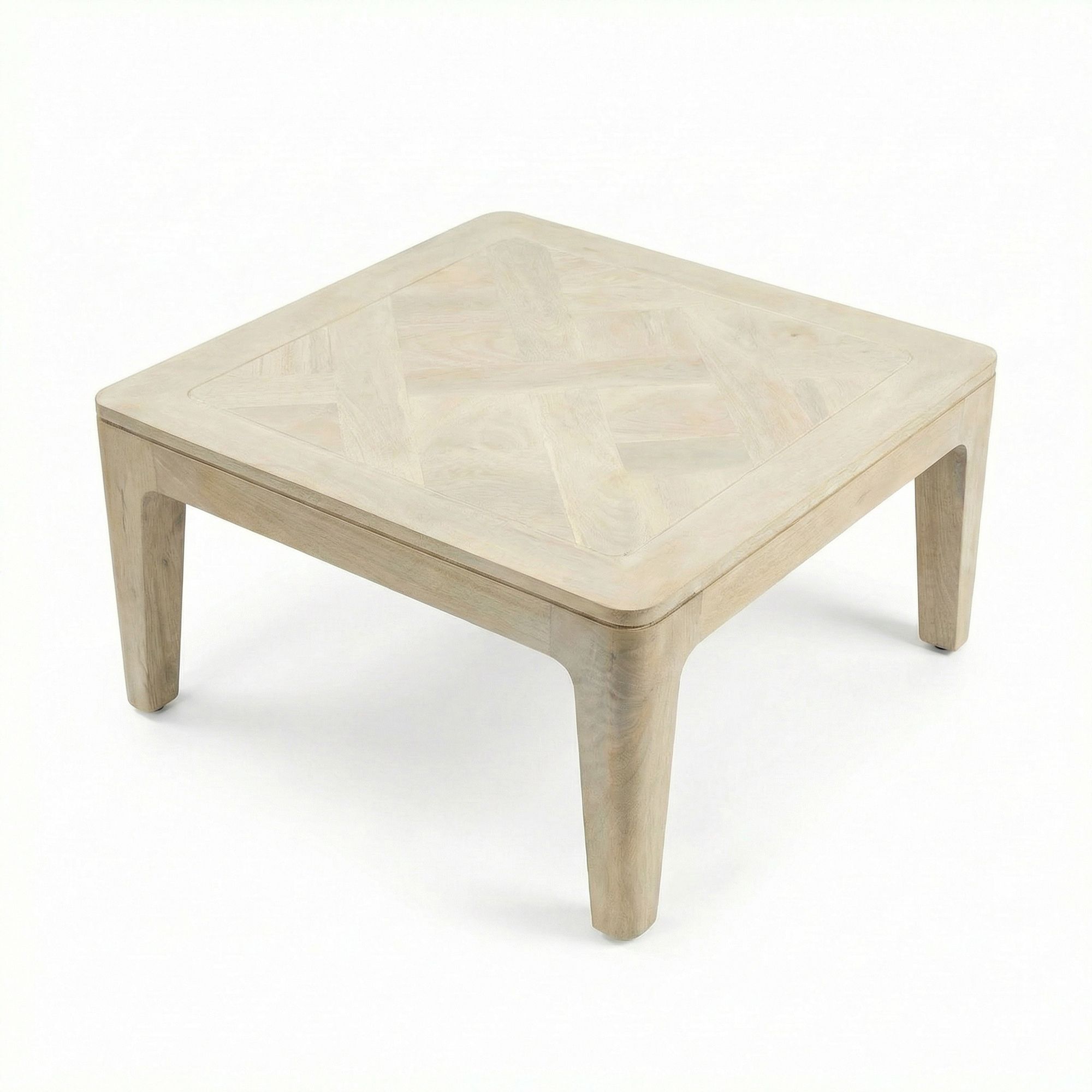 Couchtisch 60cm Massivholz white wash Sofatisch Wohnzimmertisch Beistelltisch – Ansicht 6