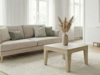 Couchtisch 60cm Massivholz white wash Sofatisch Wohnzimmertisch Beistelltisch – Ansicht 2