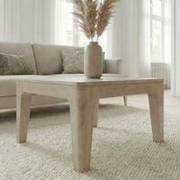 Couchtisch 60cm Massivholz white wash Sofatisch Wohnzimmertisch Beistelltisch – Ansicht 4