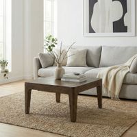 Couchtisch 60cm Mango Massivholz Walnuss Sofatisch Wohnzimmertisch Beistelltisch – Ansicht 1