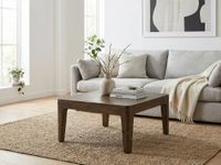 Couchtisch 60cm Mango Massivholz Walnuss Sofatisch Wohnzimmertisch Beistelltisch – Ansicht 5