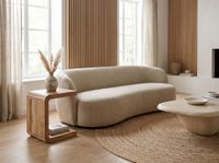 Beistelltisch Massivholz 45cm Couchtisch Wohnzimmertisch C Form Holz Handmade – Ansicht 2
