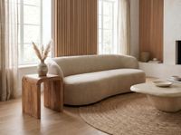 Beistelltisch Massivholz 45cm Couchtisch Wohnzimmertisch C Form Holz Handmade – Ansicht 4