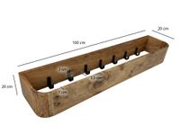 Wandgarderobe Massivholz 100cm Hängegarderobe Flurgarderobe Garderobenpaneel – Ansicht 3