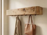 Wandgarderobe Massivholz 100cm Hängegarderobe Flurgarderobe Garderobenpaneel – Ansicht 4