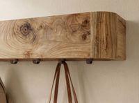 Wandgarderobe Massivholz 100cm Hängegarderobe Flurgarderobe Garderobenpaneel – Ansicht 5