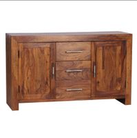 Massivholz Sideboard 120cm Sheesham Kommode mit 2 Türen & 3 Schubladen Modernes Design – Ansicht 6