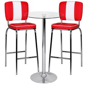 FB35852 FineBuy Stehtisch 60x60x105 cm Rund Bartisch Sicherheitsglas Bistrotisch Silber, Moderner Tisch für Bar, Design Partytisch Metall, Hochtisch Messetisch Chrom