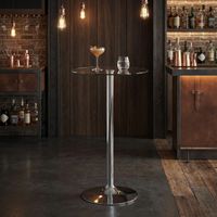 Stehtisch FineBuy Bartisch Bistrotisch Imbisstisch Metall Chrom Glas Rund 60 cm – Ansicht 2