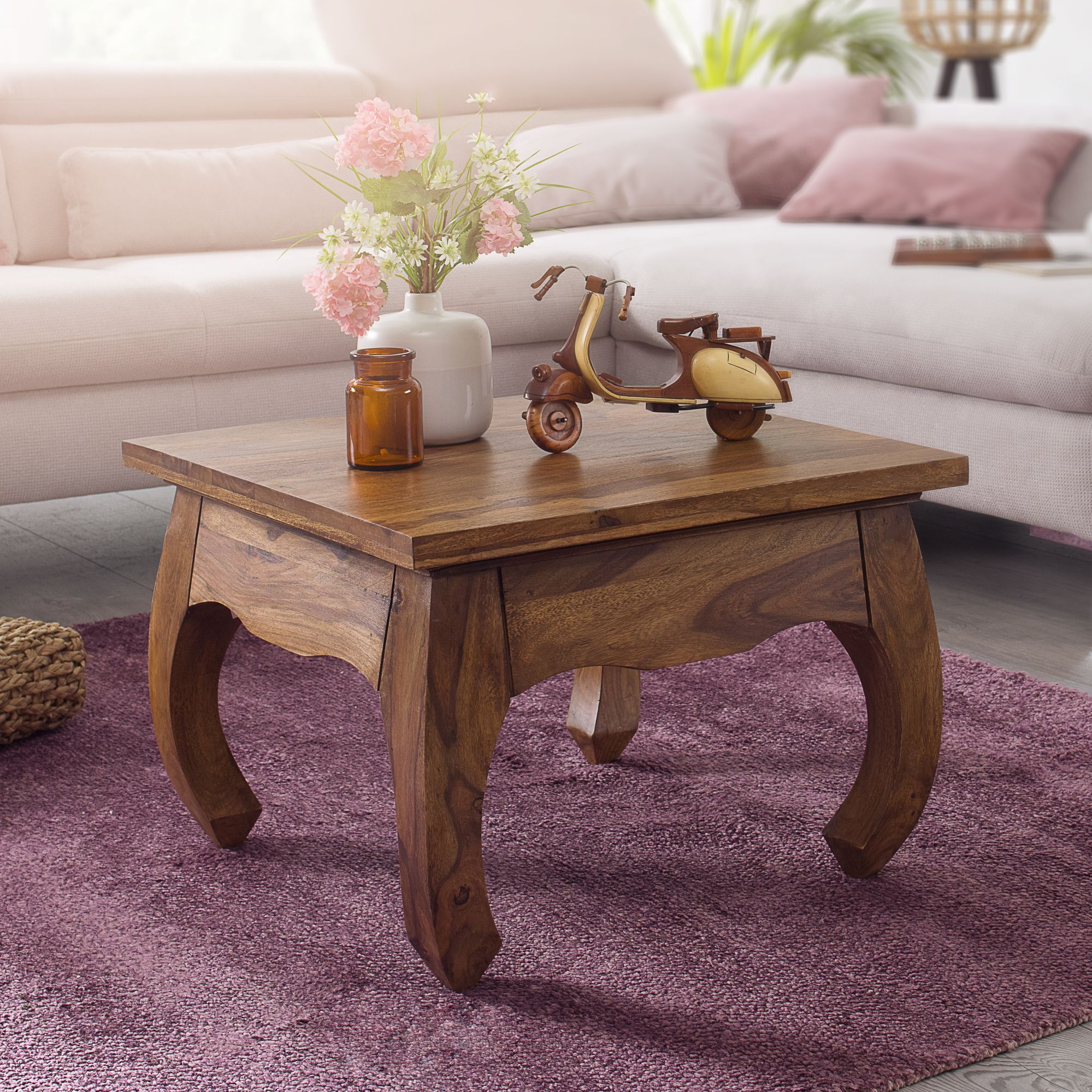 FineBuy Opium Couchtisch 60 x 40 x 60 cm Sheesham Massiv-Holz, Echtholz Wohnzimmertisch quadratisch braun, Stubentisch niedrig, Beistelltisch Sofatisch klein, Tisch Wohnzimmer | Farbe: Braun FineBuy Opium Couchtisch 60 x 40 x 60 cm Sheesham Massiv-Holz, Echtholz Wohnzimmertisch quadratisch braun, Stubentisch niedrig, Beistelltisch Sofatisch klein, Tisch Wohnzimmer | Farbe: Braun