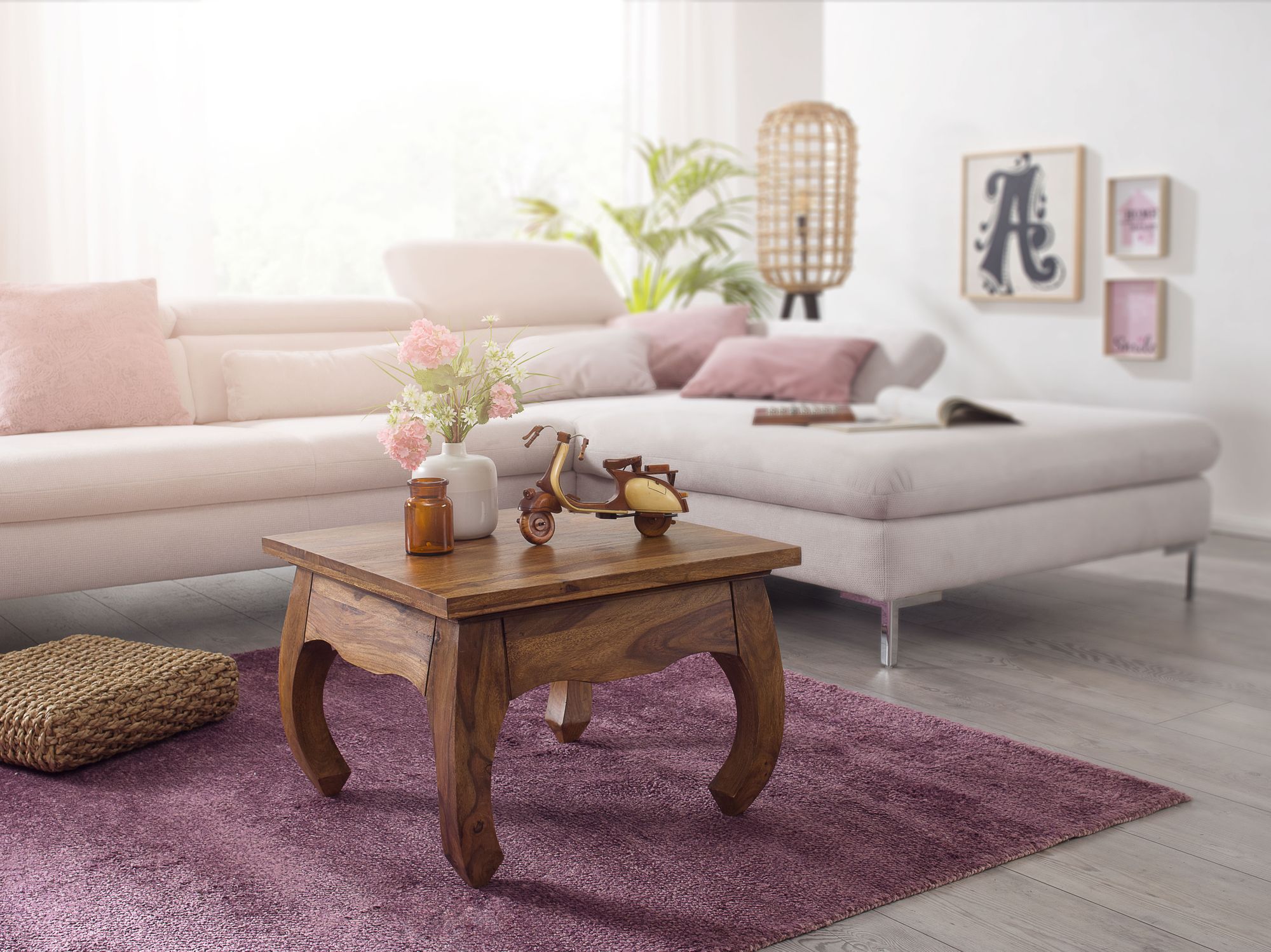FineBuy Opium Couchtisch 60 x 40 x 60 cm Sheesham Massiv-Holz, Echtholz Wohnzimmertisch quadratisch braun, Stubentisch niedrig, Beistelltisch Sofatisch klein, Tisch Wohnzimmer | Farbe: Braun FineBuy Opium Couchtisch 60 x 40 x 60 cm Sheesham Massiv-Holz, Echtholz Wohnzimmertisch quadratisch braun, Stubentisch niedrig, Beistelltisch Sofatisch klein, Tisch Wohnzimmer | Farbe: Braun
