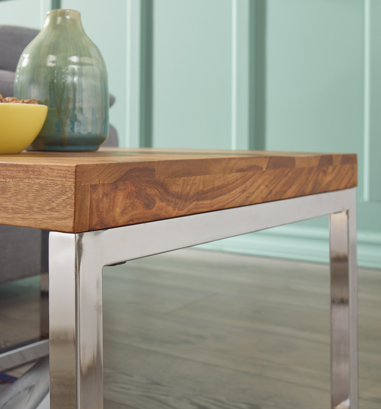 FineBuy Beistelltisch Massiv-Holz Sheesham Wohnzimmertisch mit Metallgestell Landhausstil Couchtisch braun Echtholz | Farbe: Braun FineBuy Beistelltisch Massiv-Holz Sheesham Wohnzimmertisch mit Metallgestell Landhausstil Couchtisch braun Echtholz | Farbe: Braun