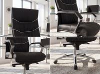 FineBuy XXL Chefsessel Echtleder schwarz Bürostuhl Drehstuhl Schreibtischstuhl – Ansicht 4