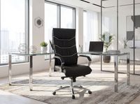FineBuy XXL Chefsessel Echtleder schwarz Bürostuhl Drehstuhl Schreibtischstuhl – Ansicht 2