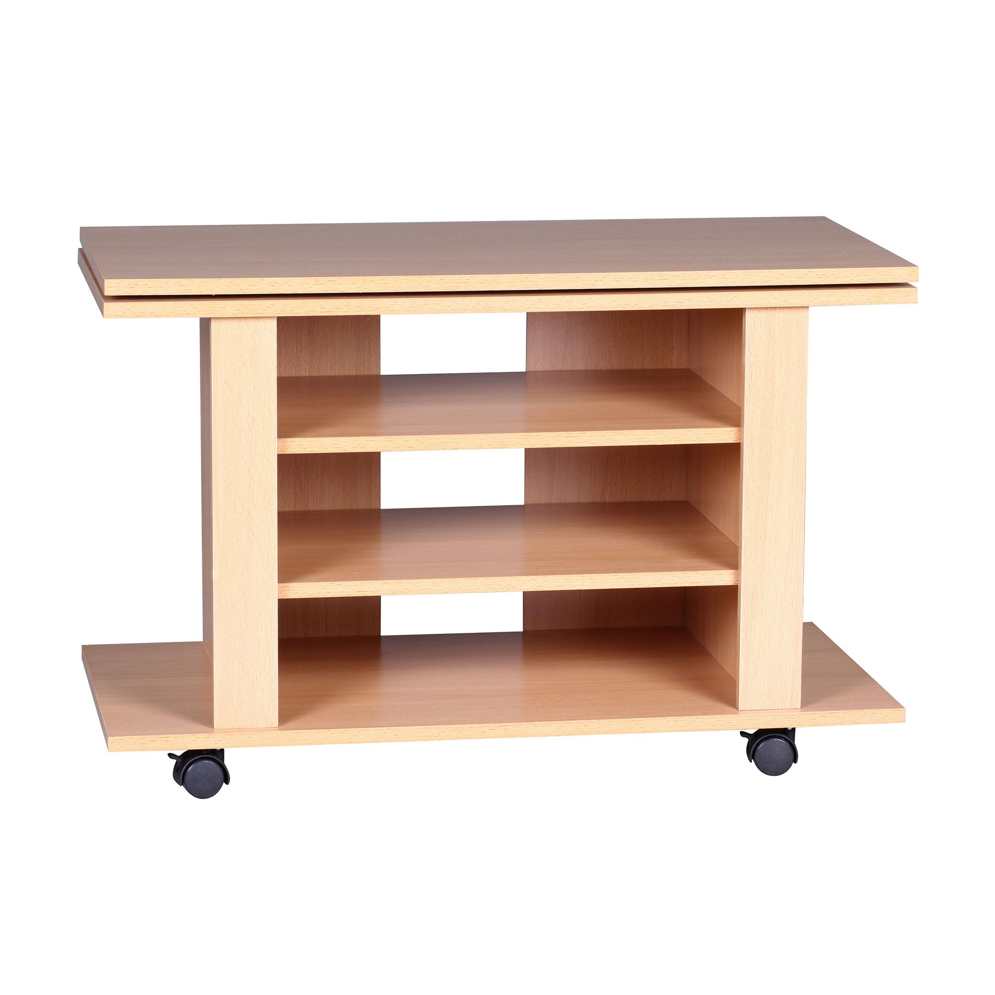 FineBuy Fernsehschrank Drehbar auf Rollen, TV Bank 75 x 38 x 50 cm mit Drehteller für Fernseher| Fernsehtisch Holz Buche mit Ablage Board, TV Schrank HiFi Rack Möbel | Farbe: Braun FineBuy Fernsehschrank Drehbar auf Rollen, TV Bank 75 x 38 x 50 cm mit Drehteller für Fernseher| Fernsehtisch Holz Buche mit Ablage Board, TV Schrank HiFi Rack Möbel | Farbe: Braun
