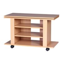 Fernsehschrank Rollbar Drehbar TV Bank Schrank Möbel Fernsehtisch HiFi Rack Holz – Ansicht 2