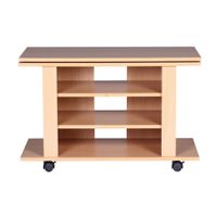 Fernsehschrank Rollbar Drehbar TV Bank Schrank Möbel Fernsehtisch HiFi Rack Holz – Ansicht 4