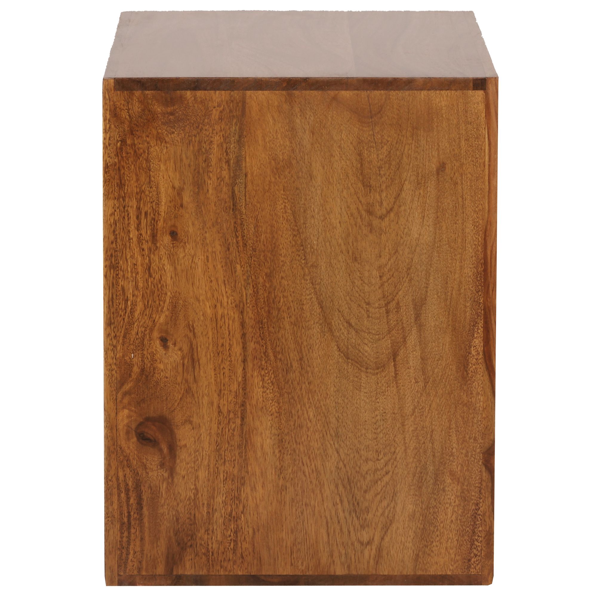 FineBuy Standregal Massivholz Sheesham 33x44x44 cm Cube Regal, Beistelltisch braun Wohnzimmermöbel Echtholz Couchtisch viereckig Anstelltisch | Farbe: Braun