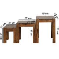 FineBuy Design Sheesham 3-teiliger Satz Beistell Tisch Massivholz Couchtisch – Ansicht 3
