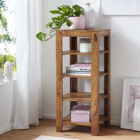 FineBuy Standregal 44x105x44 cm Sheesham Bücherregal Holz Regal Braun Massiv – Ansicht 1
